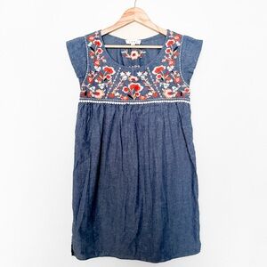 THML Navy Dress with Floral Embroidery
